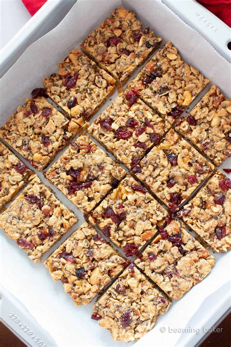 Cranberry Chia Gluten Free Vegan Snack Bars (Healthy, V, GF, Dairy Free ...