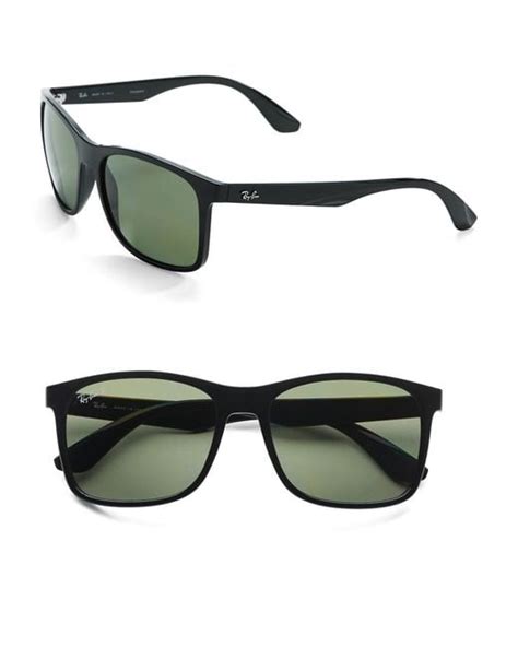 Ray-ban 57mm Tortoise Shell Sunglasses in Black for Men | Lyst