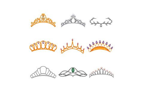 Tiara Crown Set Cartoon Vector Graphic by pikepicture · Creative Fabrica