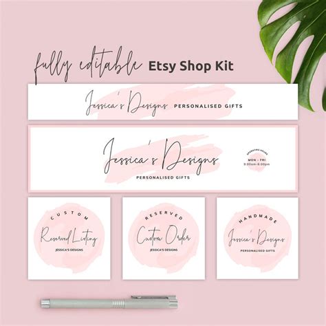 Etsy Branding Kit Etsy Shop Banner Templates Editable Esty - Etsy