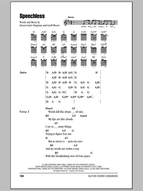 Speechless by Steven Curtis Chapman - Guitar Chords/Lyrics - Guitar ...