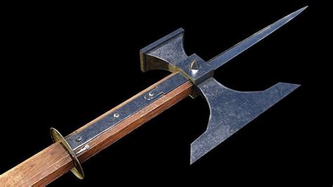 Medieval weapon POLEAXE PBR 3d model