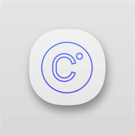 Celsius degrees temperature app icon. Centigrade scale. Celsius. UI UX ...