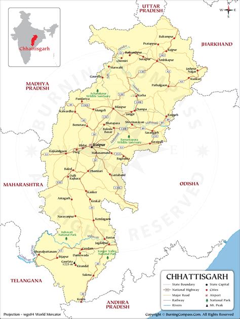 Chhattisgarh Map HD