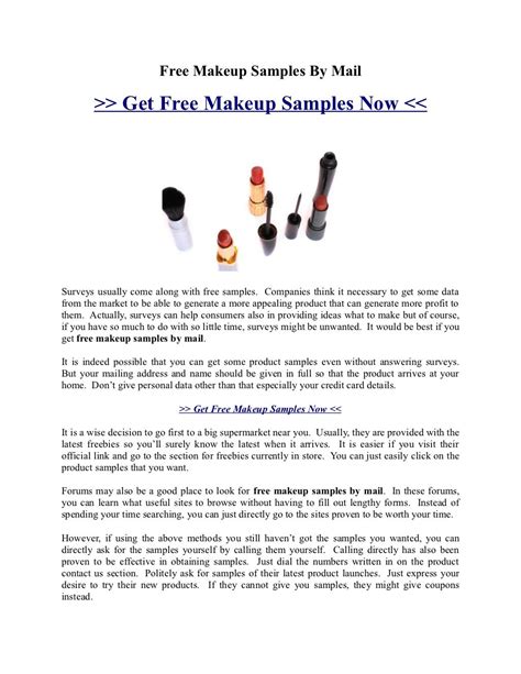 Free Makeup Samples by Mail | Free makeup samples, Free makeup, Get ...