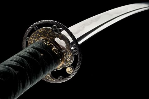 Online crop | HD wallpaper: sword, blades, katana, Japan, black background, indoors, metal ...