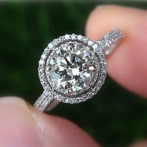 1.00 Carat Round - Double Halo - Pave - Antique Style - Diamond ...