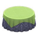 Large covered round table - Green - Damascus-pattern blue | Animal Crossing (ACNH) | Nookea