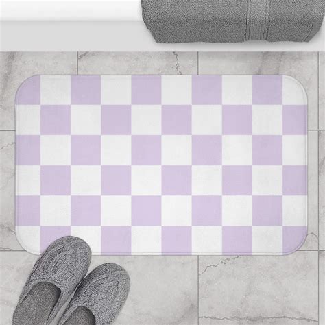 Lavender and White Checkered Floor Mat Bathroom Decor - Etsy