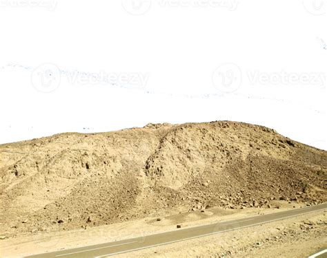 Road through the desert, Sinai mountains and hills isolated over ...