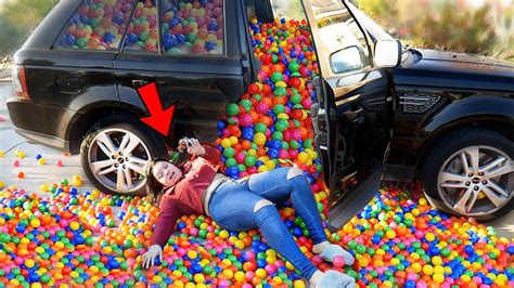 Ball Pit PRANK in my Twin Sister's Car! - YouTube