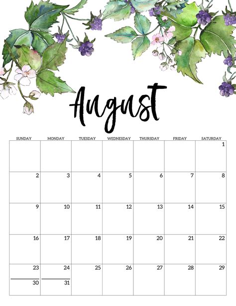 2020 Free Printable Calendar - Floral - Paper Trail Design