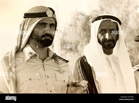 Dubai UAE Sheikh Rashid Ruler & Sheikh Mohammed 1977 Stock Photo - Alamy