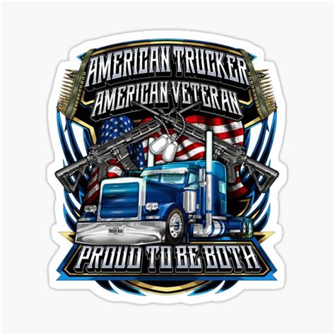 "American Trucker American Veteran Trucker" Sticker for Sale by thatsacooltee | Redbubble