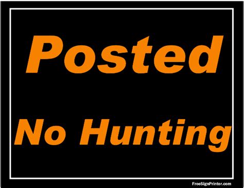 Printable Posted No Hunting Sign