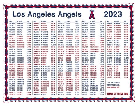 Los Angeles Angels Schedule 2023