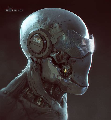 ArtStation - Cyborg Face sketch, Ian Llanas Human Face Drawing ...