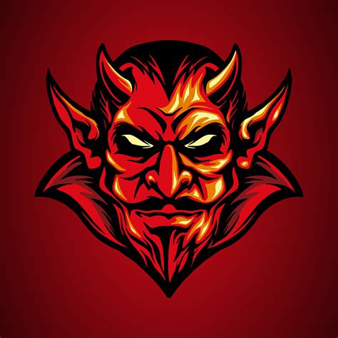 Red devil head mascot 1234658 Vector Art at Vecteezy