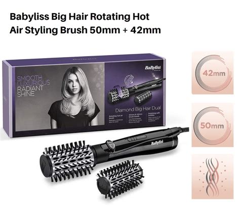 BaByliss Big Hair Rotating Hot Air Styling Brush 42mm/50mm, Beauty & Personal Care, Hair on ...