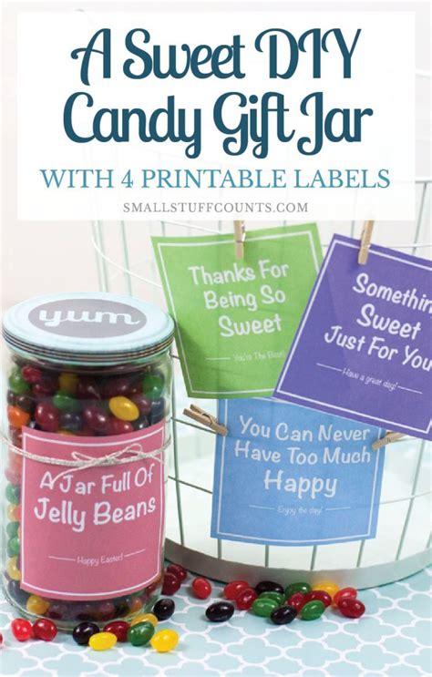 A Sweet DIY Candy Gift Jar (with printable labels) - Small Stuff Counts