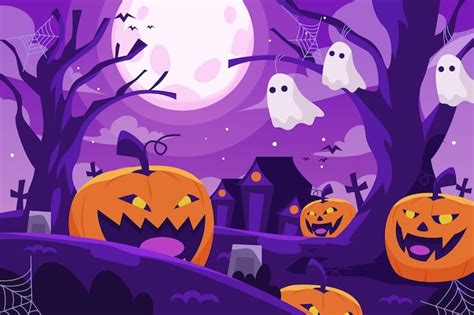 Hand Drawn Flat Halloween Background - Download Free Vector Templates - HD Stock Images