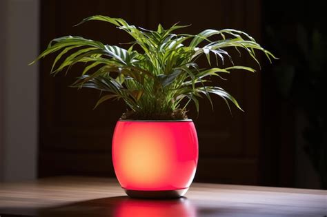 Premium AI Image | Smart pot with builtin led lights for plant growth