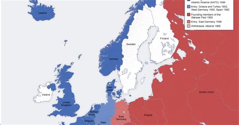 The History Corner: MAP: NATO & WARSAW PACT COUNTRIES