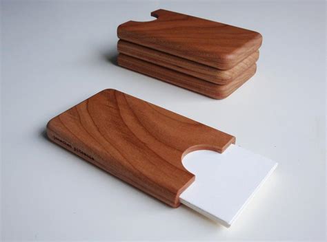 Handmade Wooden Business Card Holder | Gadgetsin