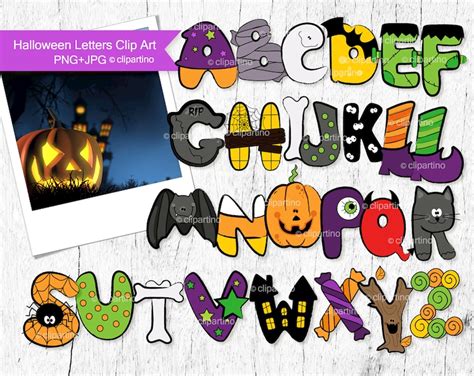 Halloween Letters Clip Art Halloween Alphabet Clip Art | Etsy