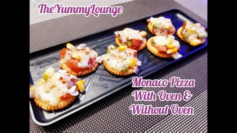 Monaco Pizza Recipe | Monaco Biscuit Pizza With Oven & Without Oven Recipe | Party Snacks Recipe ...