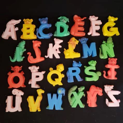 VINTAGE 1960S ABC Alphabet Letters Animals Mold Plastic Preschool Toys ...