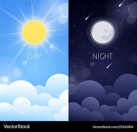 Day and night sky Royalty Free Vector Image - VectorStock