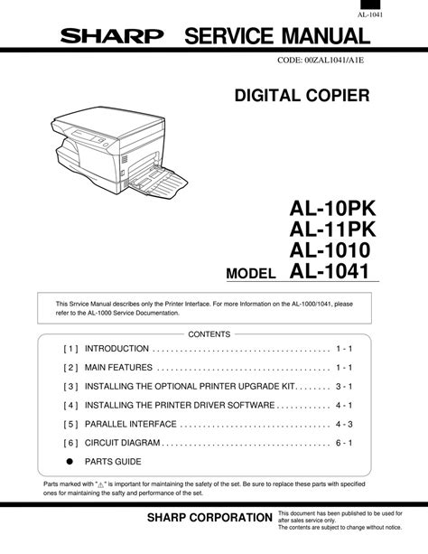 SHARP AL-10PK SERVICE MANUAL Pdf Download | ManualsLib