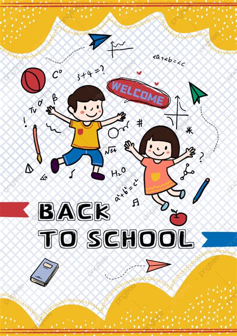 Back To School Cartoon Poster Template Download on Pngtree