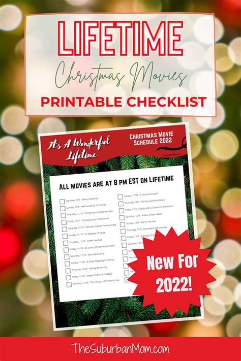 Lifetime Christmas Movie 2022 Schedule Checklist – Free Printable