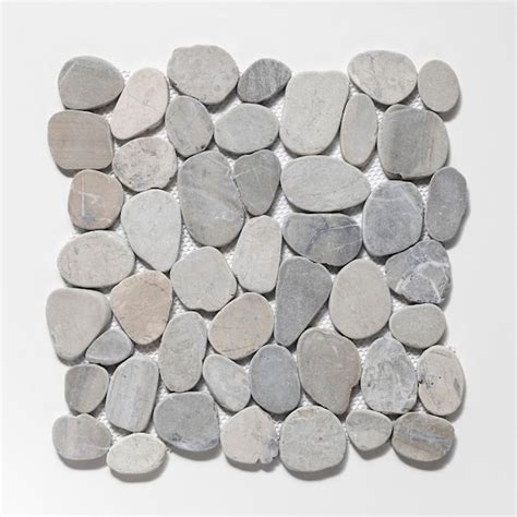 Light Grey Sliced Pebble Mosaic Tile - 9.61 sq. ft. Solomon Islands | Ubuy