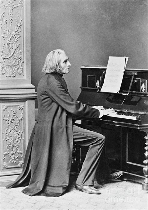 Franz Liszt Playing The Piano by Bettmann