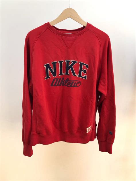 Vintage 90s NIKE Sweatshirts Swoosh / Red big logo / Size M | Etsy