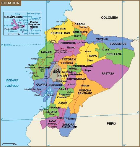 Ecuador mapa | Vector Maps | Ecuador map, South america history, South ...