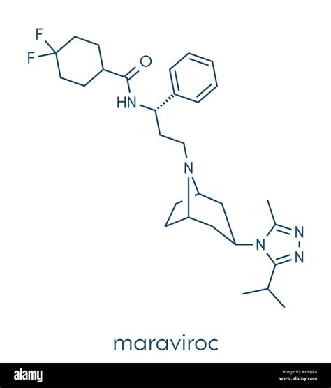 Maraviroc HIV drug molecule (entry inhibitor class). Skeletal formula Stock Vector Image & Art ...