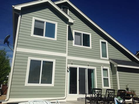 Exterior House Painting Experts - Sage Green with Soft White Trim ...