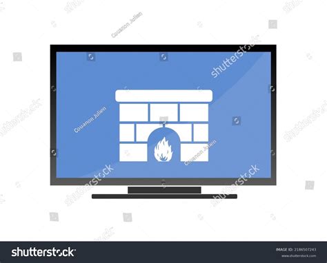 Fireplace On Tv Screen Illustration Flat Stock Illustration 2186507243 ...