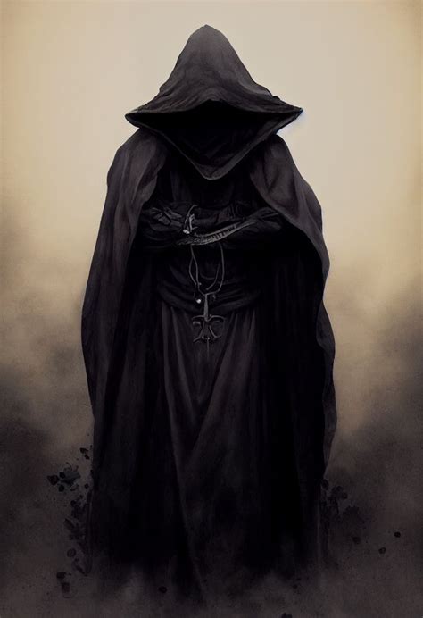 cultist, hooded figure, standing, whole body, portal design | Dark hooded figure art, Hooded ...