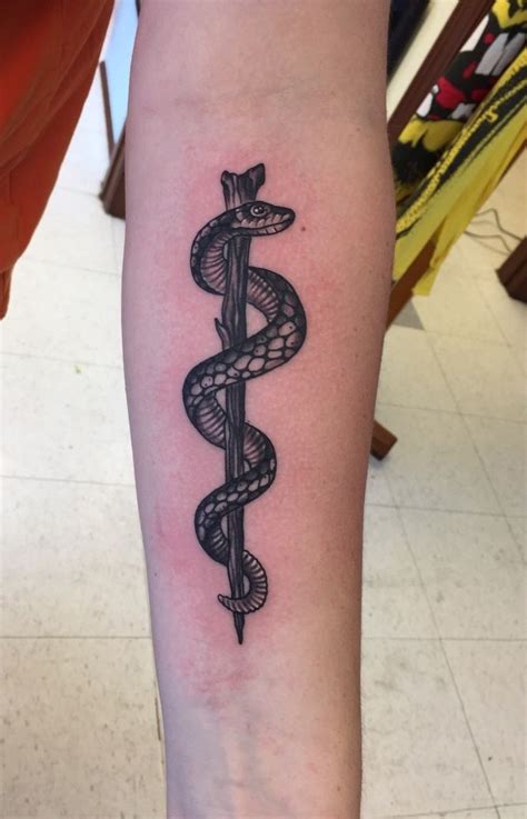 My first. Rod of Asclepius - Yeahtattoos.com | Medical tattoo, Caduceus ...