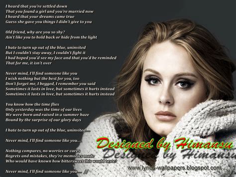 Lyrics Wallpapers: Adele - Someone Like You