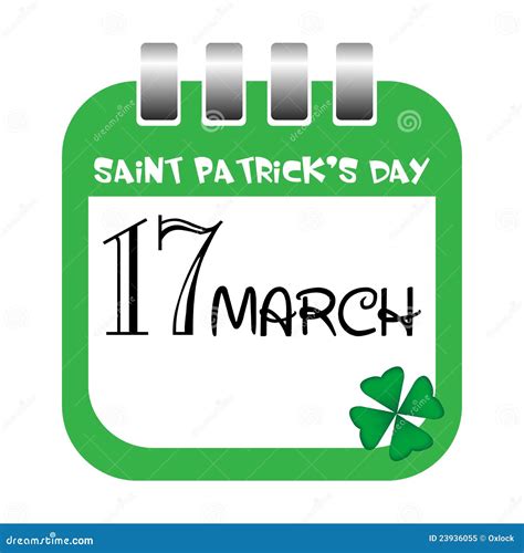 Saint Patrick's Day Calendar Tab Royalty Free Stock Photo - Image: 23936055