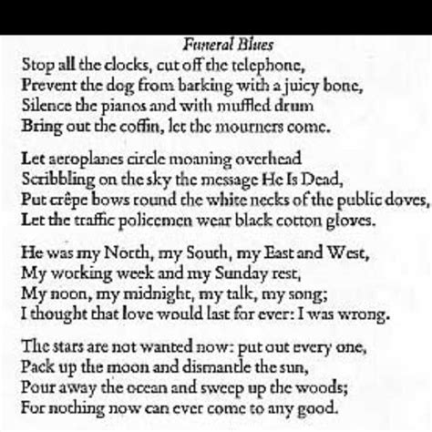 Funeral Blues Poem | aemiio-zos