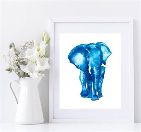 Blue Elephant | Art Print | Contemporary Art - The Quiet Place Art