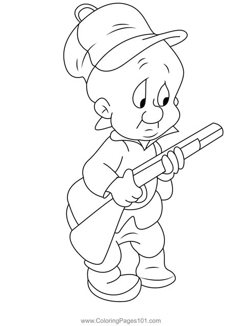 Elmer Fudd Looney Tunes Coloring Page for Kids - Free Looney Tunes ...