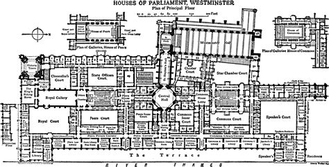 Houses of Parliament, Westminster; Plan of Principal Floor | ClipArt ETC